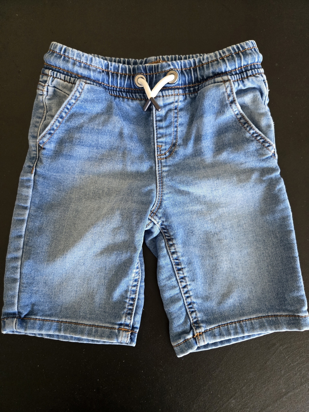 Primark Boys Light Wash Denim Shorts Drawstring Size 4-5Y (110cm)